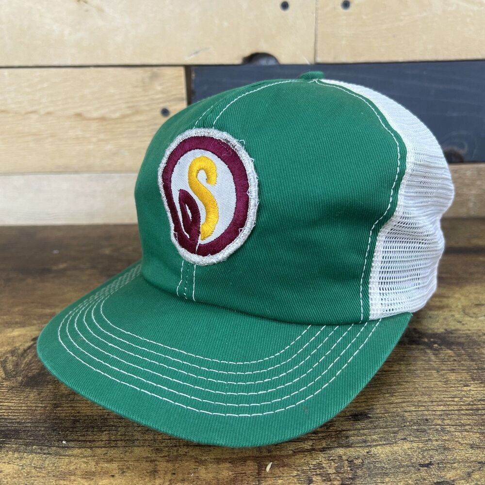 Stauffer Seeds Green Trucker Mesh Snapback Hat Baseball Cap